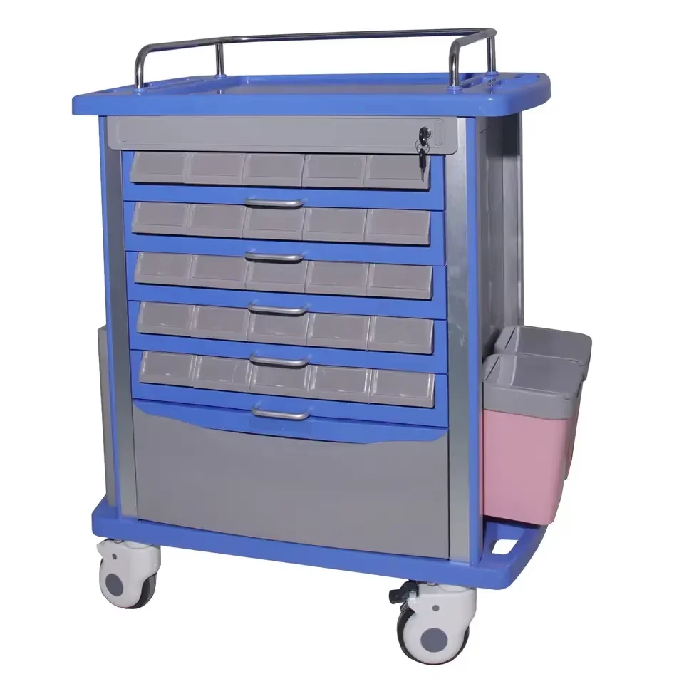 Medical Trolley Drug Cart ABS Drug Trolley ABS Medicine Cart Anesthesia Trolley for Hospital Furniture