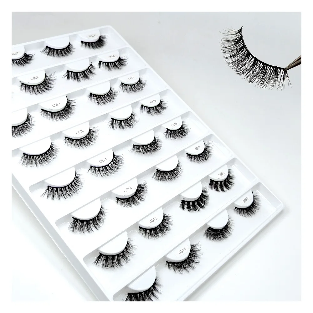 Individual Eye Lashes Vendor Natural Silk Strip Lashes Fluffy 3D Faux Cils Fan Eyelashes
