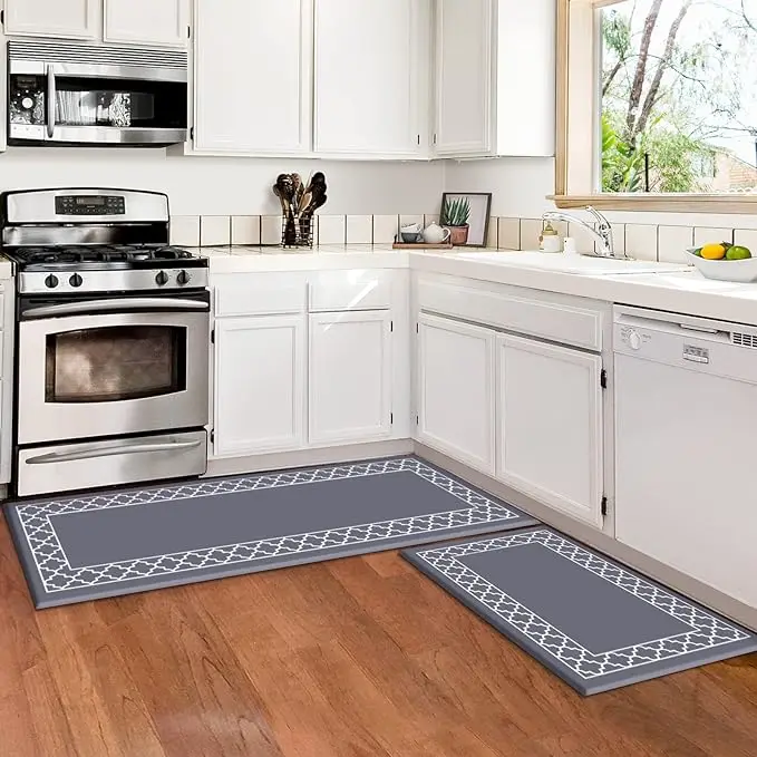 Home Decor PVC Dining Room Floor Rug Non Slip Durable Room Foam Mat Anti Break Low Pile Kitchen Area Floor Mat