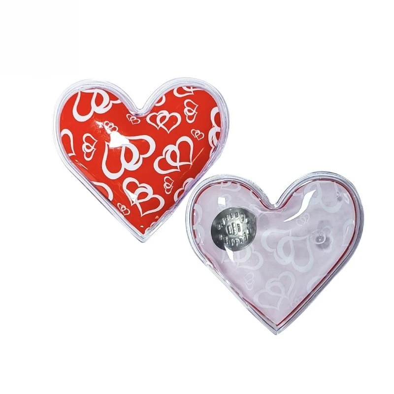 New Product heart shape heating pad reusable click click heat pack PVC colorful heat pack