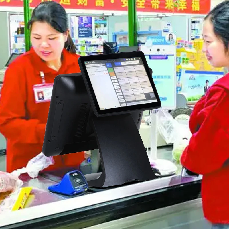 Touch screen pos cash register pos system Desktop 15 Inch LCD Capacitive Touch Screen Monitor POS Dual monitor