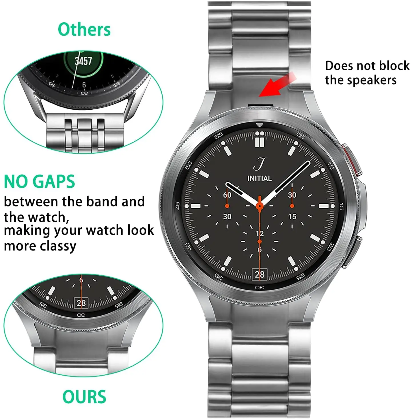 Ремешок сменный из нержавеющей стали для Samsung Galaxy Watch 4 металлический Браслет Classic 40 мм 42 44 46