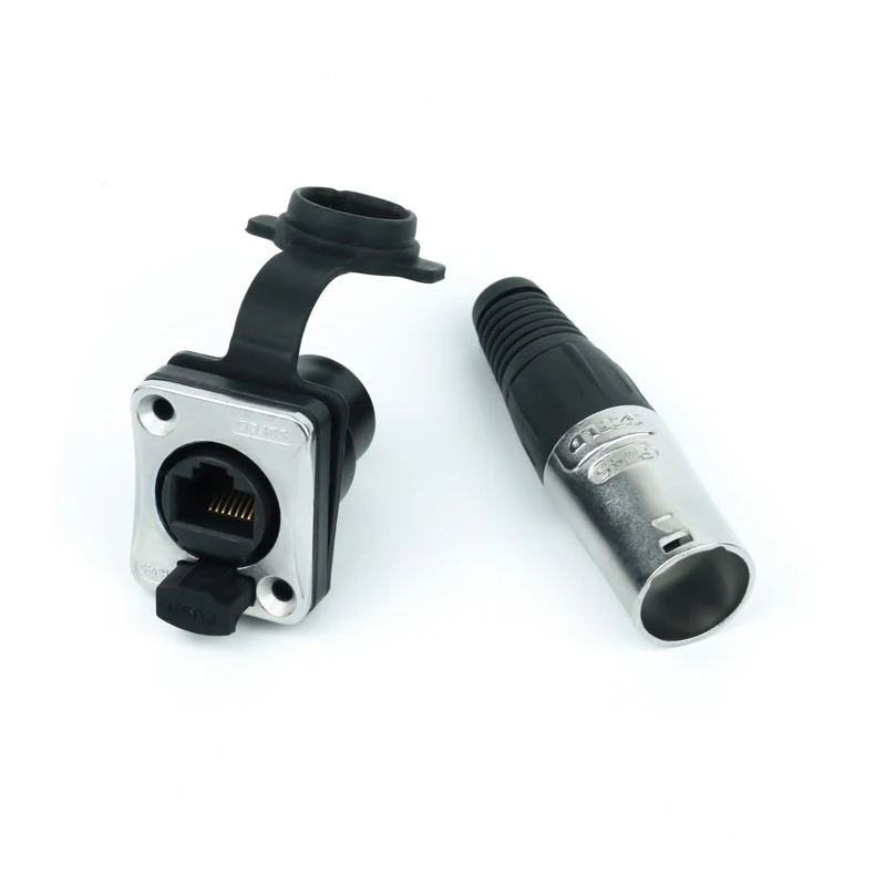 High Transfer Rate RJ45 waterproof connector sockets,Ethernet connector IP65 panel mount