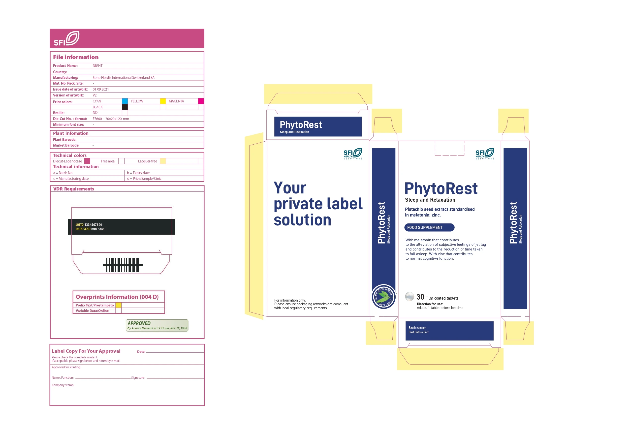 Swiss private label herbal extract herbal supplement melatonin tablets for sleep and relaxation