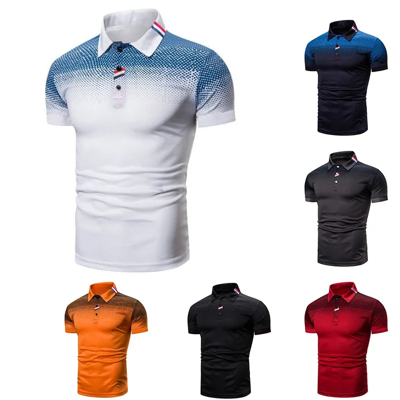 Custom Men New Design  Embroidered Rubber Silicone Logo Sports Breathe Slim Fit Solid Color Golf Polo T Shirts