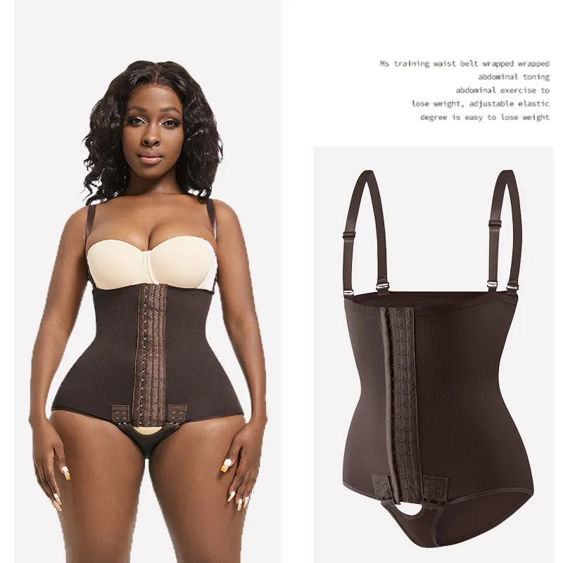 King Mcgreen Star Butt Lifter Compression Strappy Buckles Crotch Tummy Control Waist Trainer Girdle Thong Open Bust Body Shaper