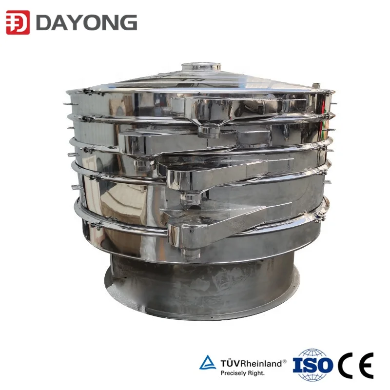 All stainless steel rotary vibrating screen for flour powder particle sieving