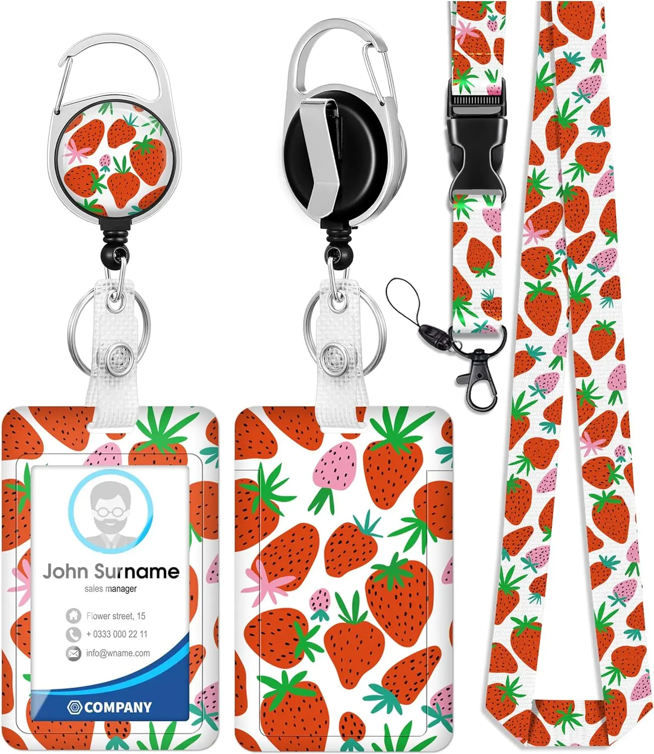 Christmas ID Badge Holder Lanyard Retractable Badge Reel Clip Neck Strap Christmas Lanyard for Keys Holder