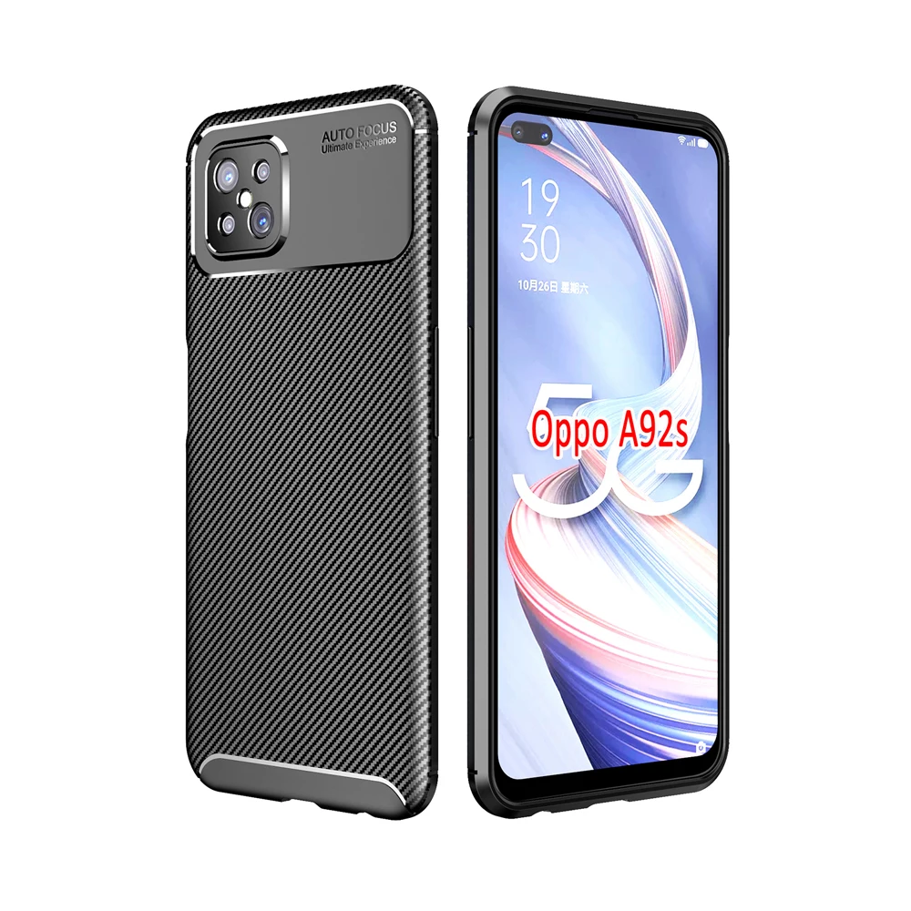 Чехол для телефона из углеродного волокна с автофокусом для Oppo A92s, задняя крышка