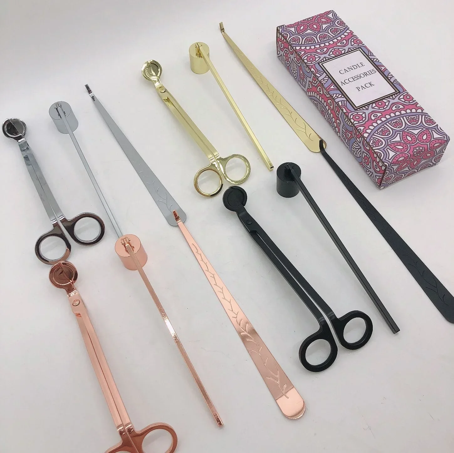 Engraved Stainless Steel Wholesale Bulk Custom Lighter Snuffer Black Candle Tool Wick Trimmer