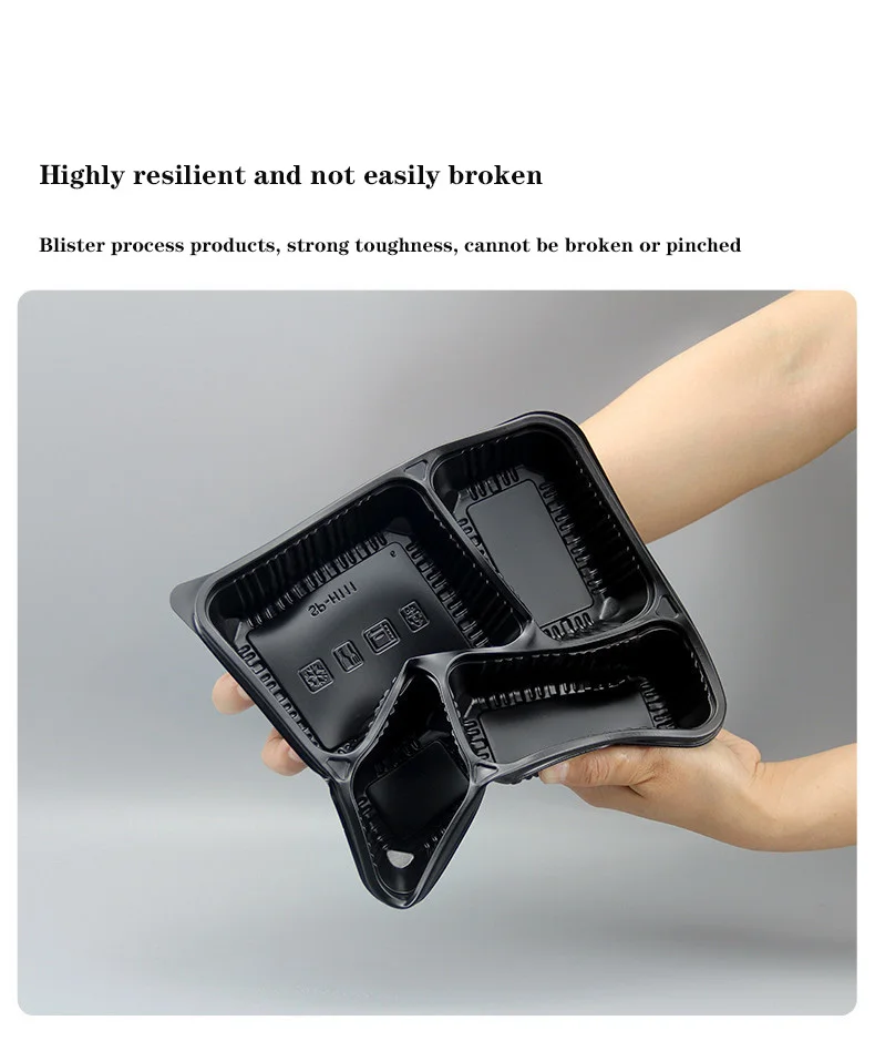 Japanese Style Rectangular Disposable Fast Food Takeout Box Sushi Bento Dividing Box for Party Plates