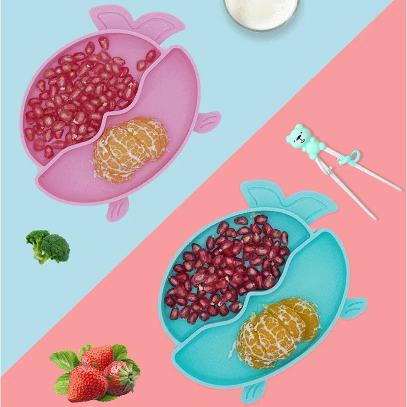 Fusimai детская всасывающая круглая пищевая детская разделенная силиконовая уплотнительная пластина для кормления