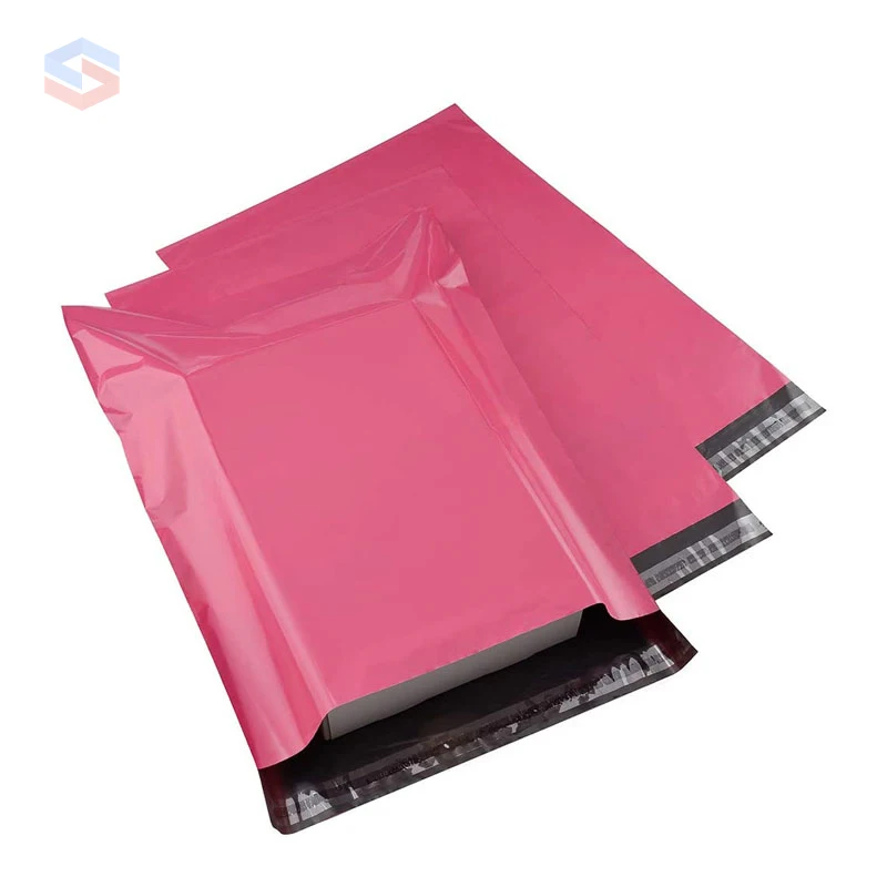 Cute Pink Plastic Courier Bag Poly Mailers Custom Printed Logo Shipping Envelope Mailing Bag With Thank You Note