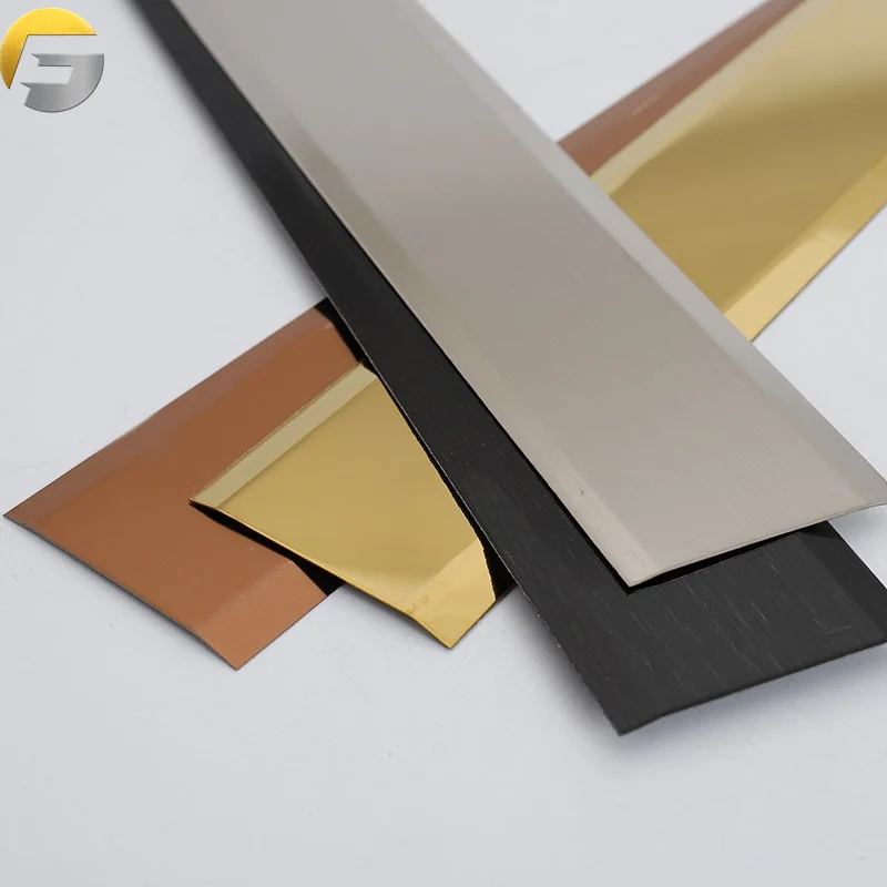 Efan factory custom factories golden stainless steel flat strip Thin Decorative Metal Strips