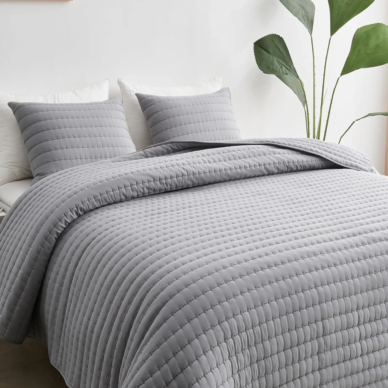 Комплекты стеганых постельных принадлежностей с подушками легкое сшитое двухстороннее покрывало набор для всех сезонов