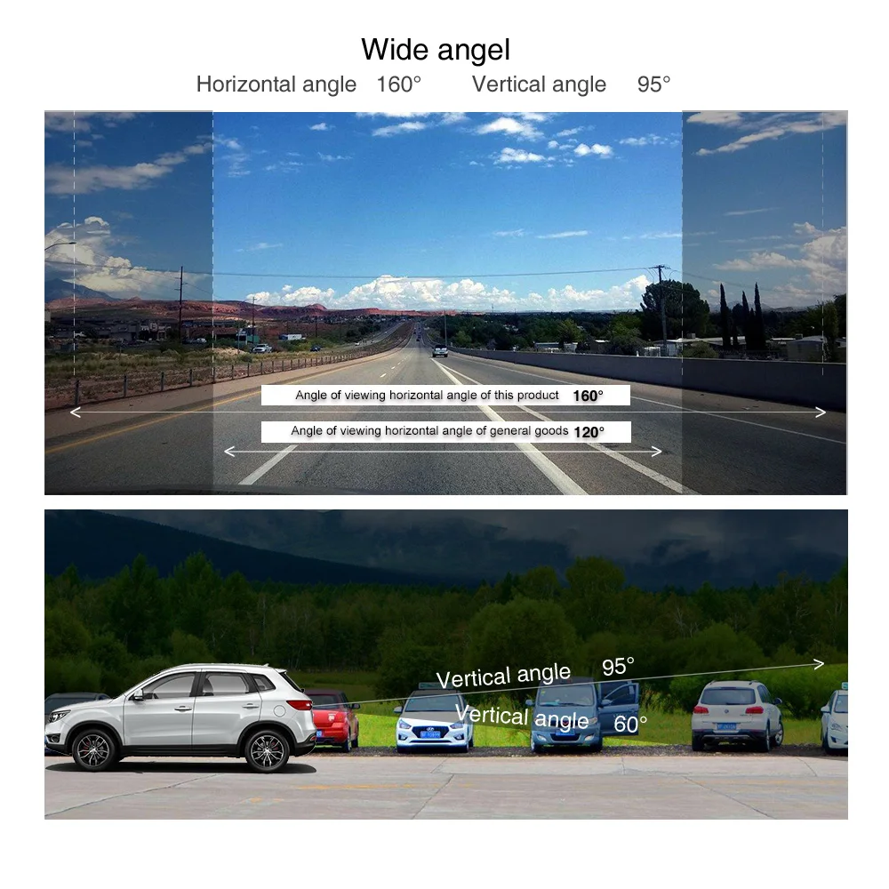 AHD Backup Rearview Camera 5 Inch Car IPS Monitor Camera System Reversing Aid