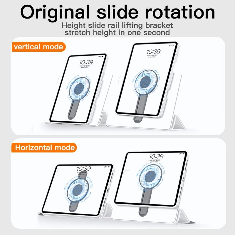 Rotating bracket thin and light case for iPad Protector Cover Sliding rail lifting PU Leather Case iPad Pro 13 Inch M4