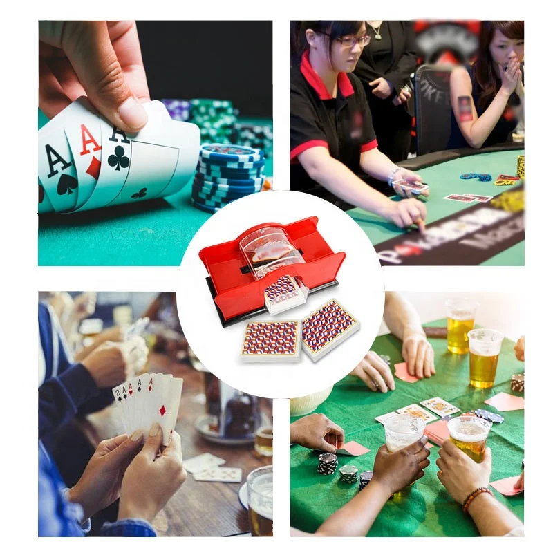 Dericsson Plastic Manual Card Shuffler Machine 2 Pairs 4 Pairs 6 Pairs Of Poker Card Shuffle Support Custom LOGO