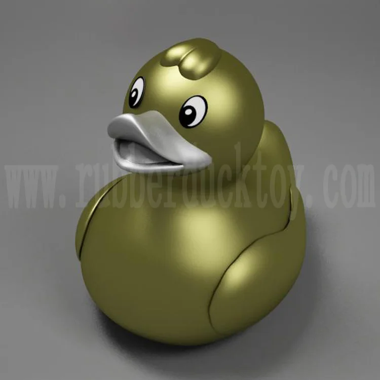 8cm Promotional Golden Rubber Duck With Custom logo Imprint, Baby Golden Bath Duck Toy , Floating Gold Rubber Duck