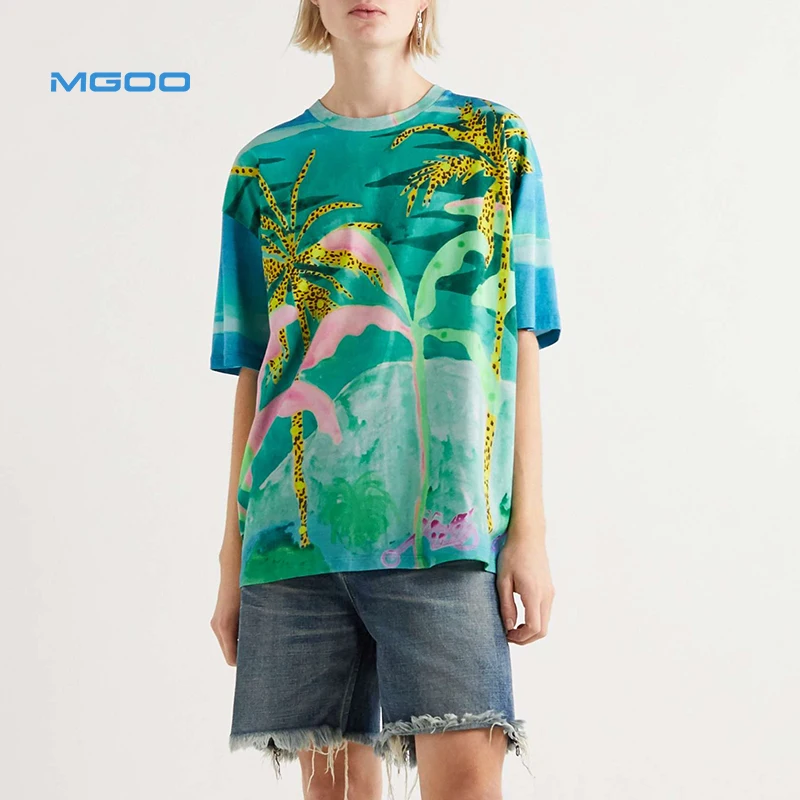 MGOO round neck over size thick supima cotton t shirt 100% cotton