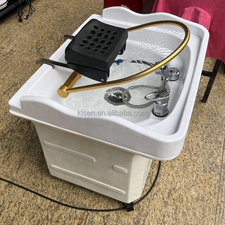 Kisen no need to connect plumbing Salon Furniture Hair Washing Movable Heating SPA Head Portable Shampoo Sink For Massage Bed