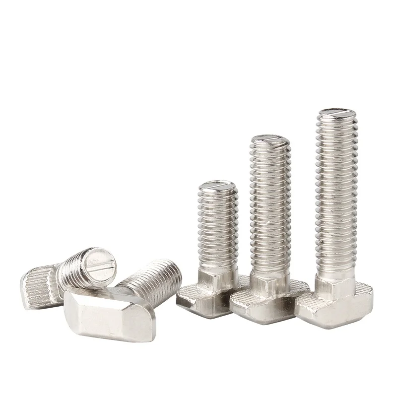 China Custom Made M5 M6 M8 stud 5000 stainless steel half threaded rod nickel plated t bolts and screws