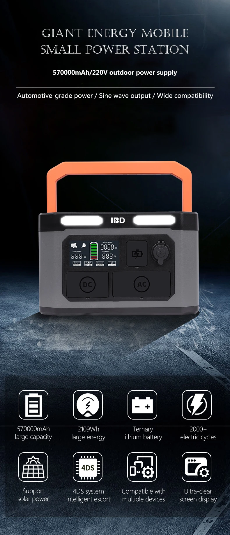 Solar Generator Powered Small Emergency Portable Battery 1000w 1500 Watts Charging Station And Power Station With Solar Panel