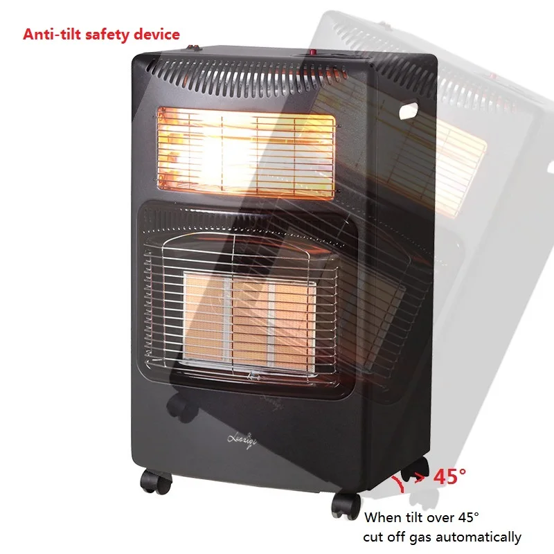 Factory hot selling freestanding infrared mobile gas room heater energy saving with casters gas heater for home