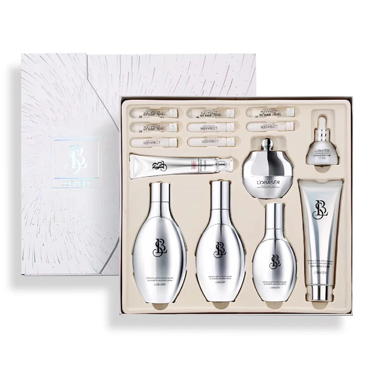 OEM Private Label Skin Care Hemp Leaf Deep Moisturizing Cream Facial Cleanser BB Eye Cream Gift Box Set