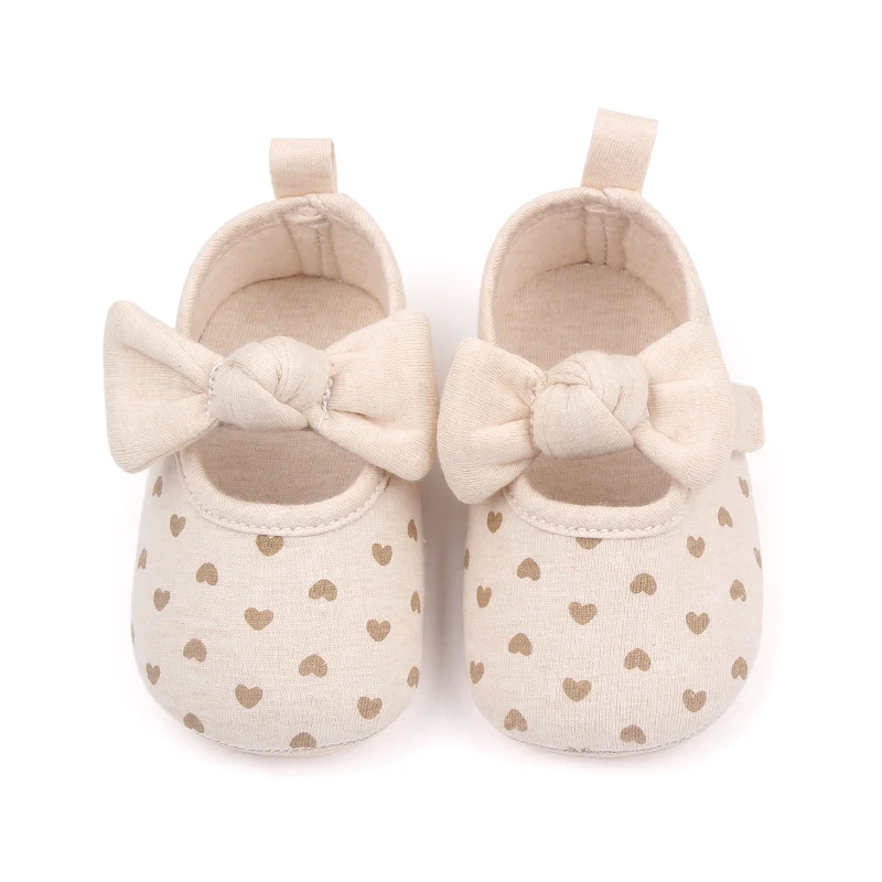 Beige Color Heart & Star Design Baby Princess TPR Shoes Baby Casual Shoes