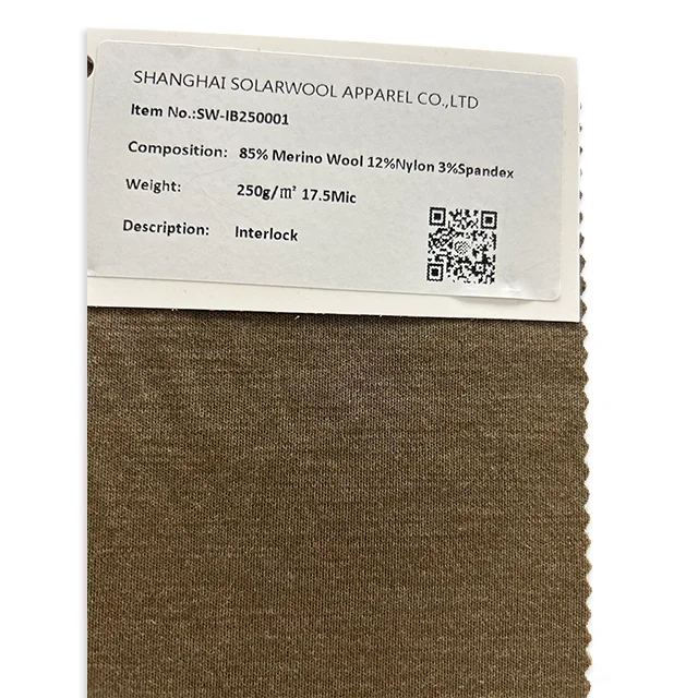 Merino wool knitted single jersey fabric
