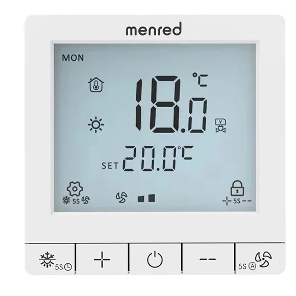 24v 220v Smart Modbus Rs485 Touch Screen Temperature Controller Hvac 4 Pipe Fcu Thermostat Digital Room Thermostat