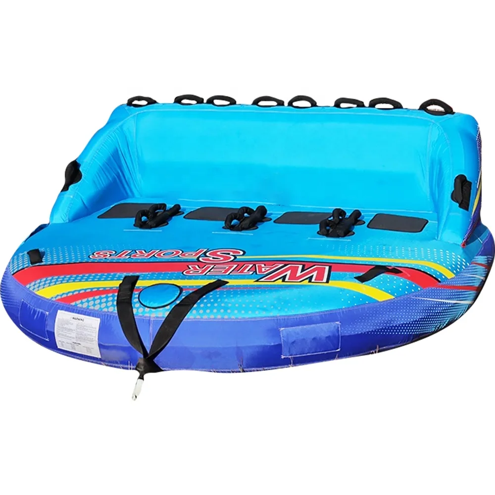 4 Person Inflatable Towable Tube for Boat Water Sports