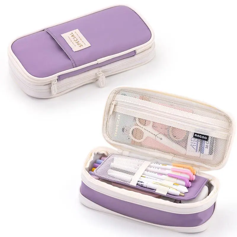 Large Capacity Simple Dirty-resistant Pencil case Creative Multi-functional Waterproof Double-layer Pen case