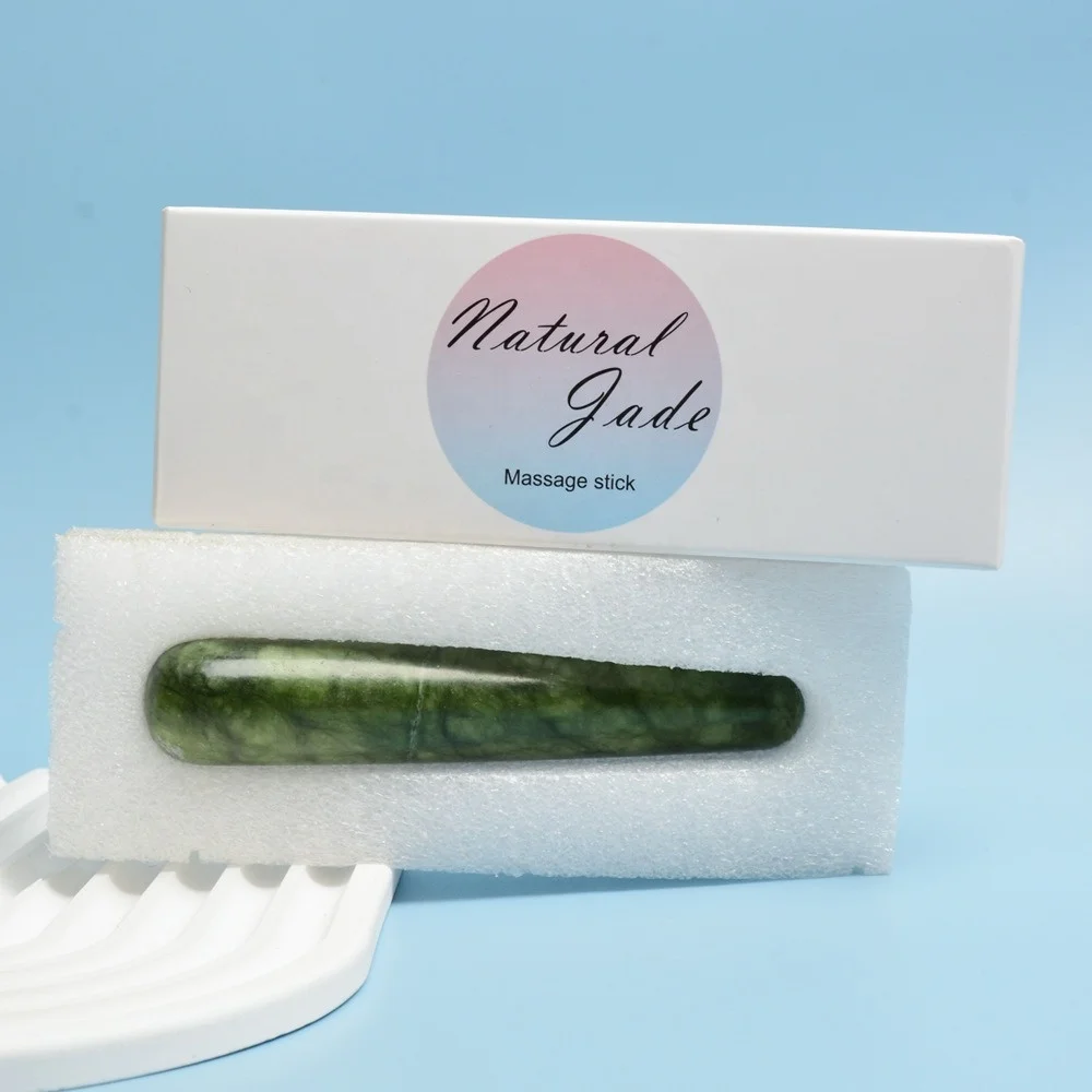 Jade Gua Sha Scraping Massage Acupressure Therapy Stick for Face Relaxation,Natural Healing Jade Stone Point Massage Tool Bar