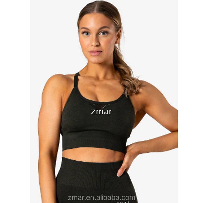 LPT1475 Custom cheap wholesale seamless women sports bra with straps