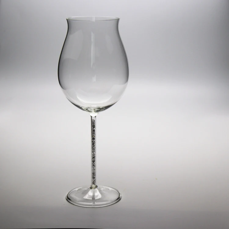 Lead free champagne flute crystal 670ml wedding glass set with gold color crystal stem drinking wine glass cup love gifts goblet