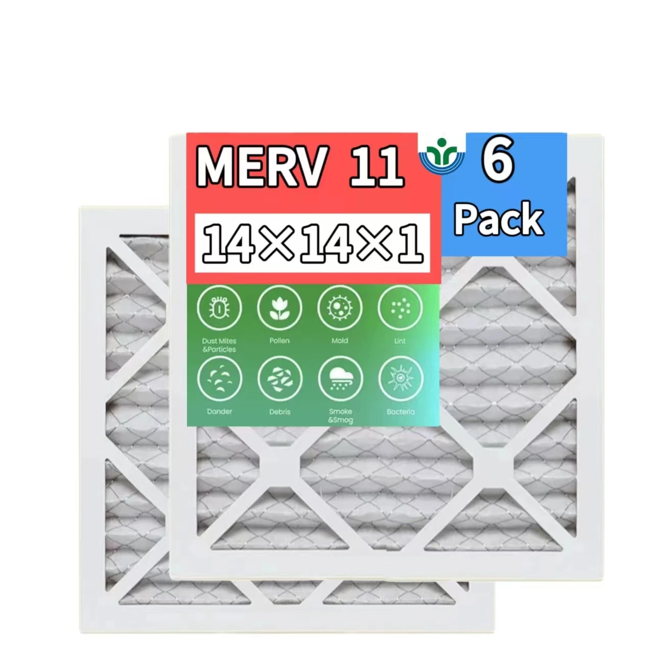 14x14x1 MERV 11 (6 упаковок)-фактический размер 13 75x13 75x0 75 аллергия пыльца плесень бактерии дымовой аллерген MPR 1900 FPR 10