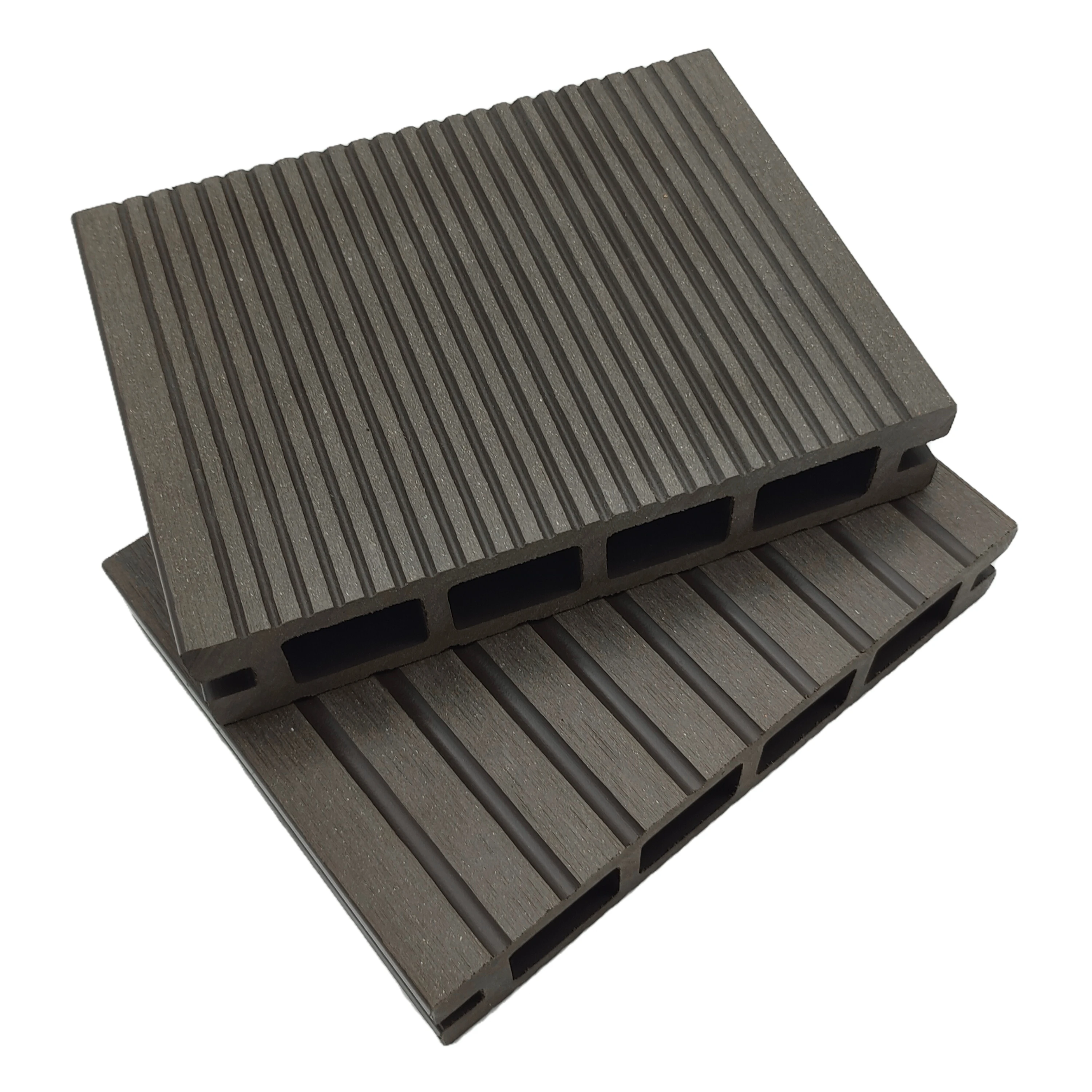 Natural Wood Plastic Composite Decking   Hollow WPC Decking with Grooves on the two sides   Outdoor WPC Decking for Garden