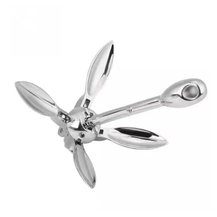 Mirror polish Marine Made Folding Grapnel Anchor Steel Stainless Boat Marine Yacht