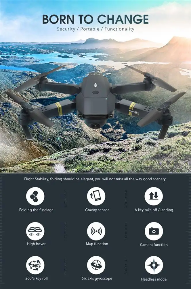 Hot Selling Foldable Rc Drone Wifi Mini folding drone With Hd Camera
