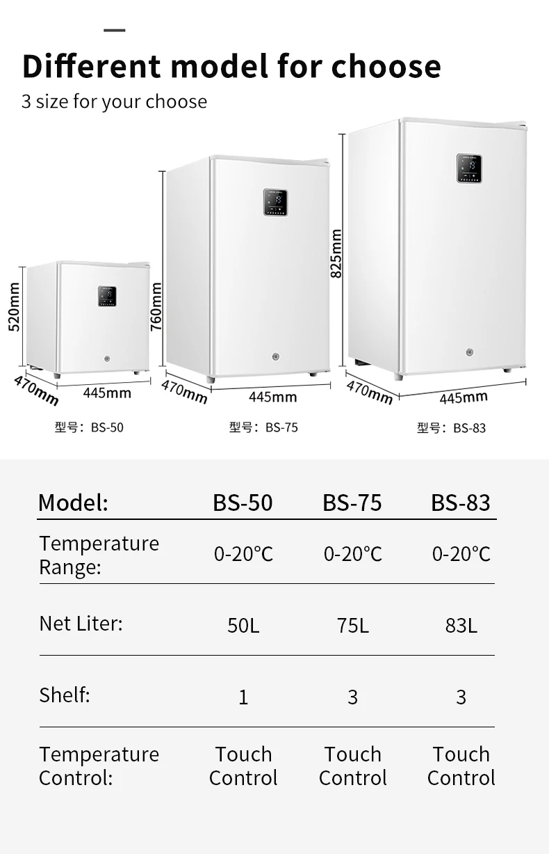 Mini Fridge Portable Compact Refrigerator Electric Cooler and Warmer 46L 6 Can for Car Boat Self-driving Camping Outdoor