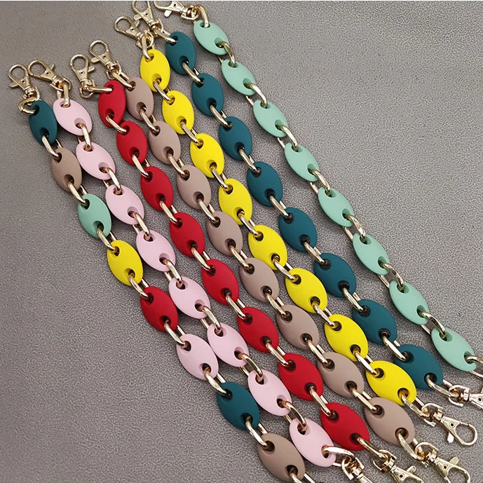 Frosted Resin Bag Chain Colorful Fashion Retro Detachable Bag Strap Replacement Pig Nose Shape Handbag Chain Bag Ornament