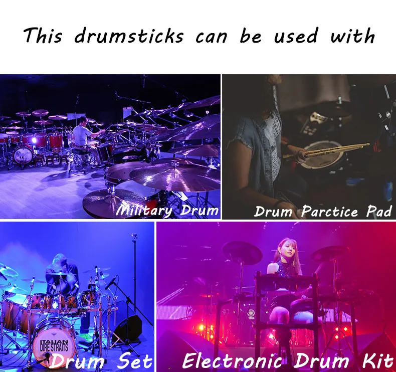 Costour China Factory 5A Hard Maple Drum Stick Musical Instruments For Drum Set