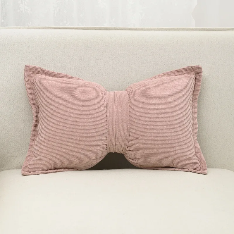 Cute Kawaii Holland Velvet Bow Pillow Cover Sofa Decorative Cushion Cover knot Pillow case Sofa Seat Car Chair Bow Knot