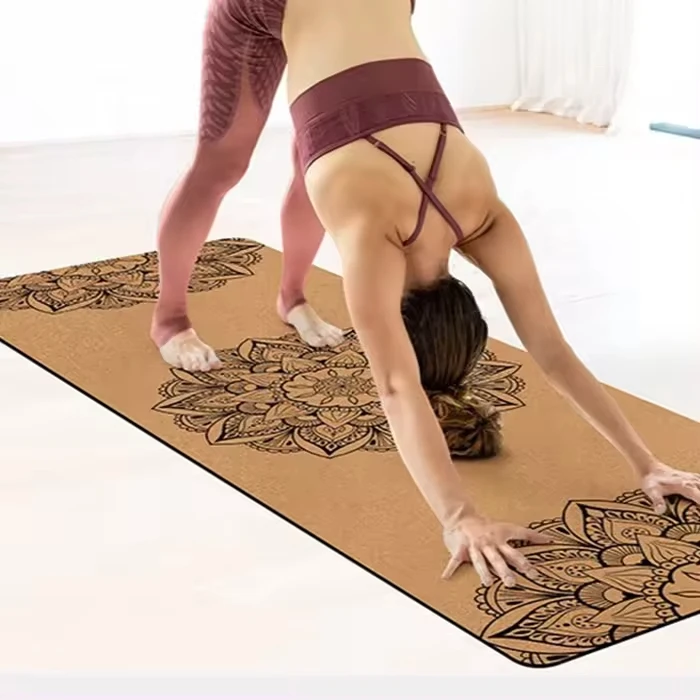 Umicca Anti Slip Custom Yoga Mats Manufacturer Eco Friendly Natural Rubber Cork 4mm TPE Custom Printed CE Exercise