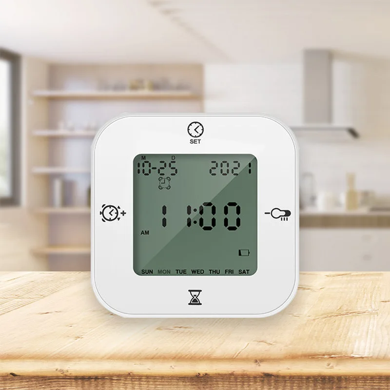 Multi Functional Displayable Time Electronic Indoor Room Clock Table Digital Thermometer Hygrometer