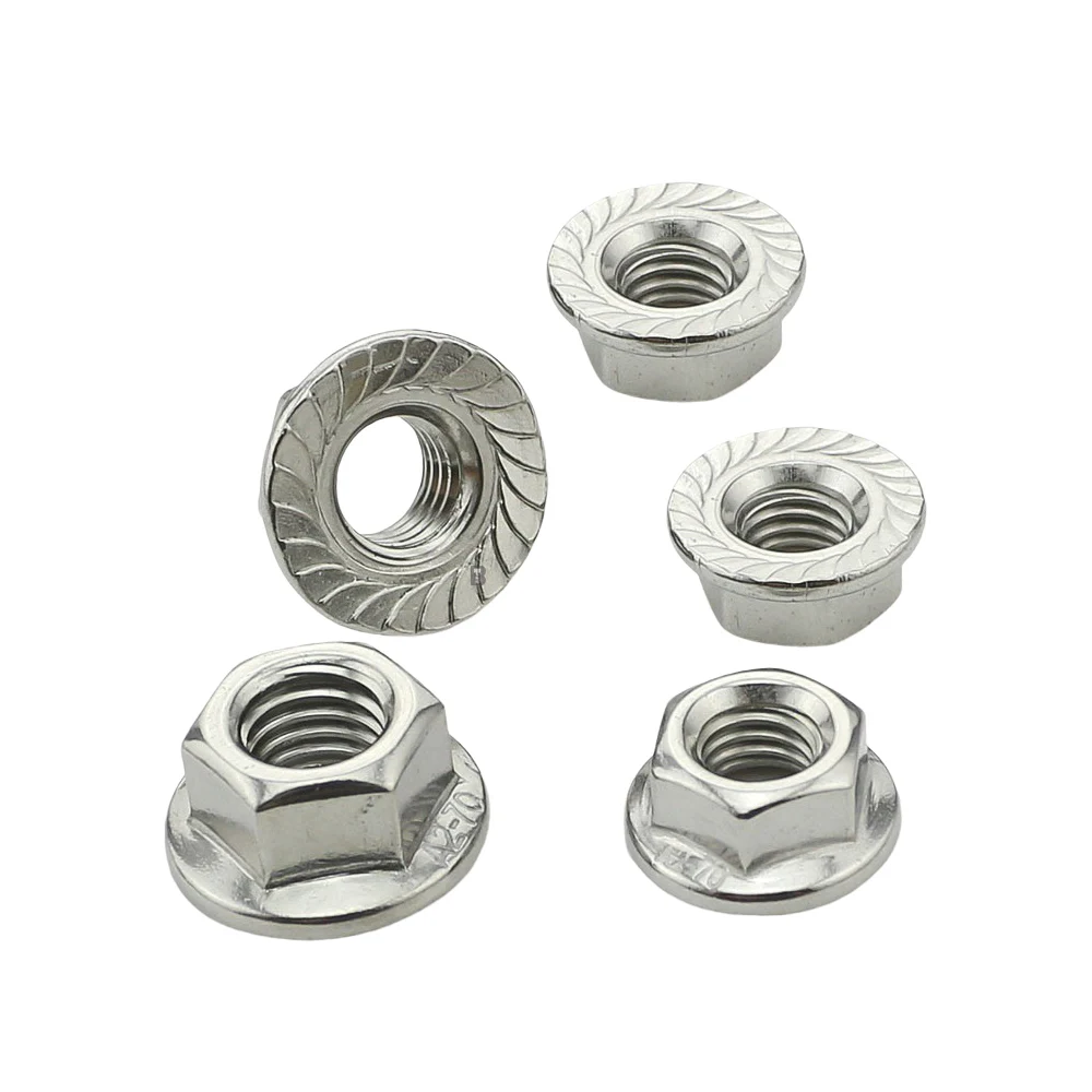 Flange Nut M24 Stainless Steel 304 Serrated Hex Lock Nuts