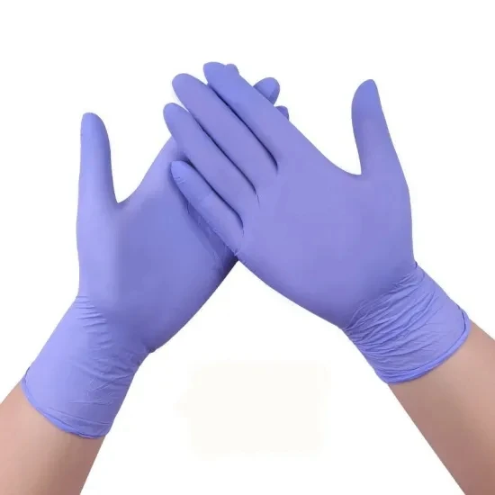 Chinese wholesale cheap price colored purple blue white black powder free dental nitrile gloves