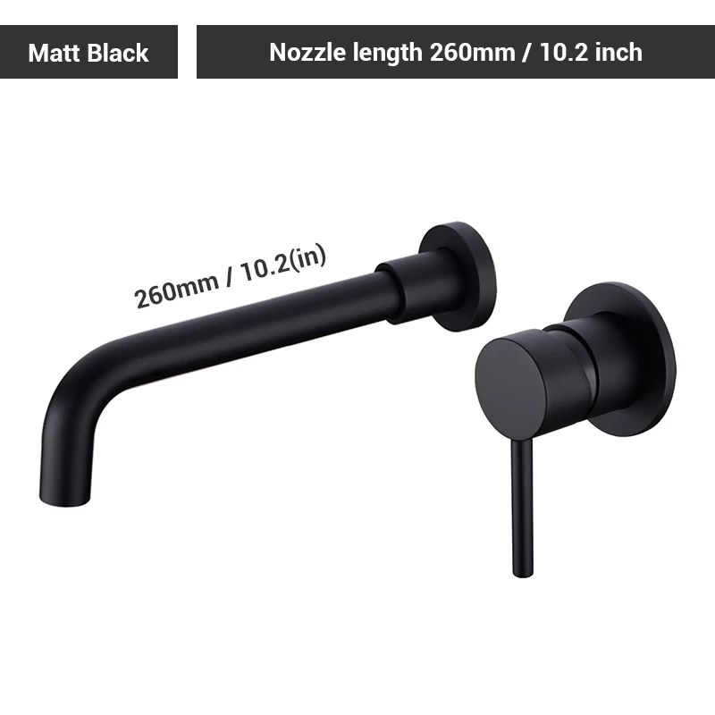 Single Handle Cold And Hot Switch Wall Hung Mounted Black Modern Design Bathroom Counter Basin Faucets Mixer Washroom Sink Tap lavatory faucet